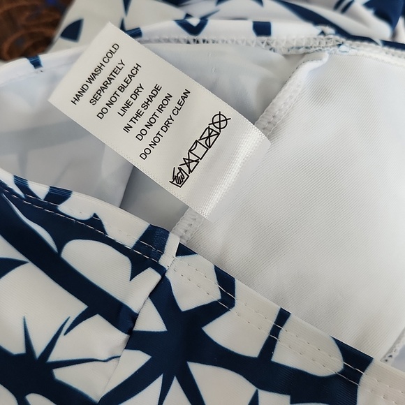 Vintage Blue and White One-Piece Swimsuit - Picture 13 of 14